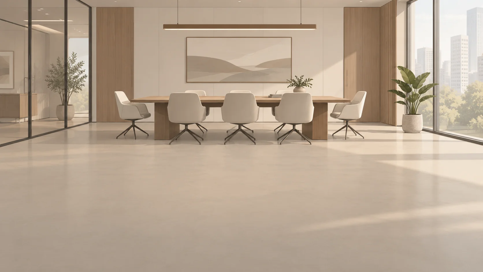 A fictional meeting table ready for two questions.