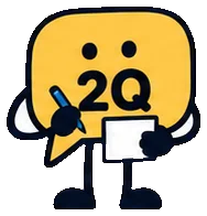 Q, the yellow 2Q guide, preparing a note.