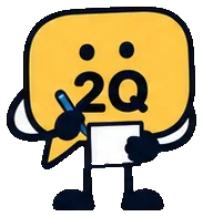 Q, the yellow 2Q guide, preparing a note.